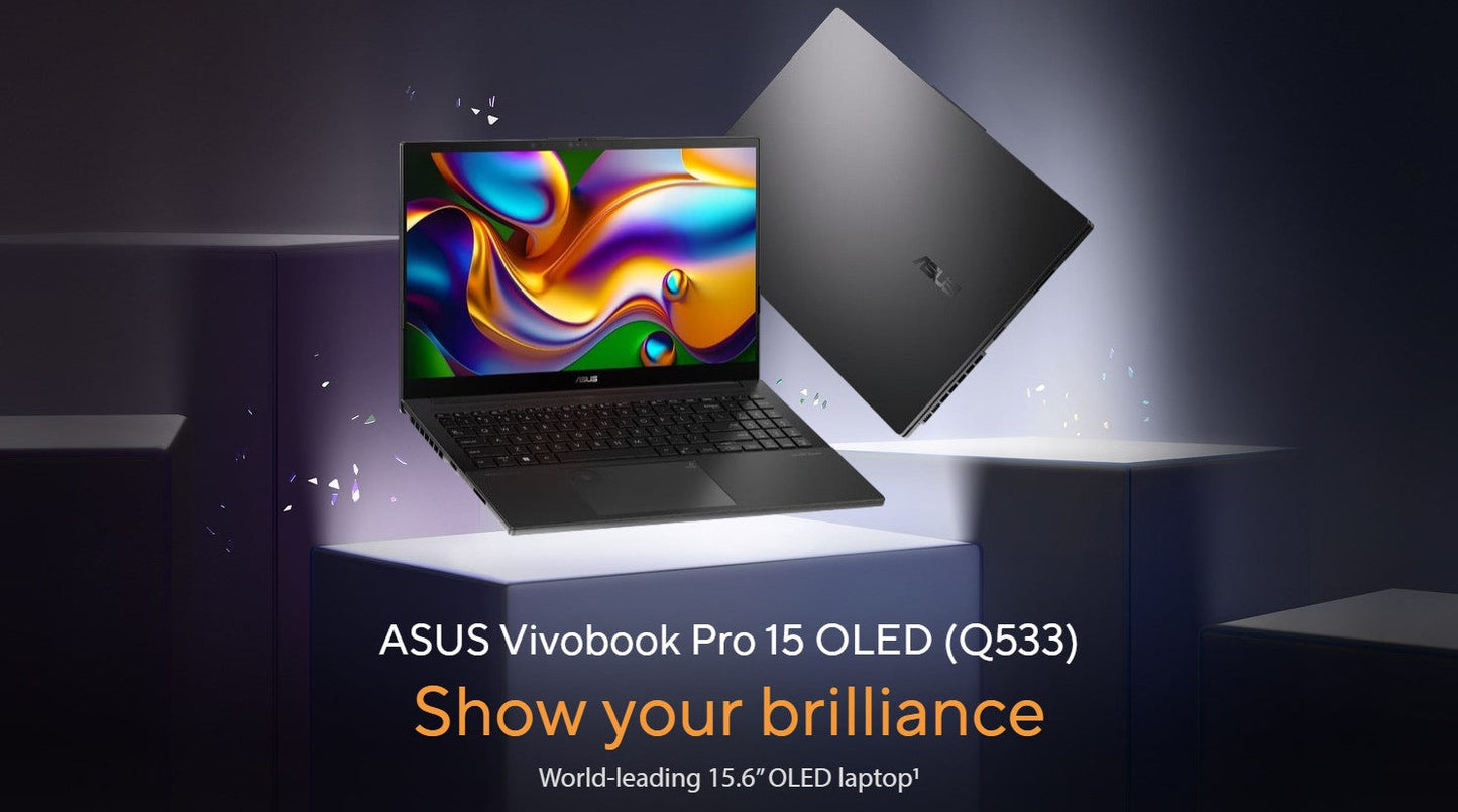 ASUS Vivobook Pro 15 OLED Q533MJ Laptop 15.6 Inch FHD OLED 60Hz Display Intel Core Ultra 7 Processor 155H 16GB RAM 1TB SSD GeForce RTX 3050 6GB English Keyboard Win11 Grey 90NB13C1-M00050