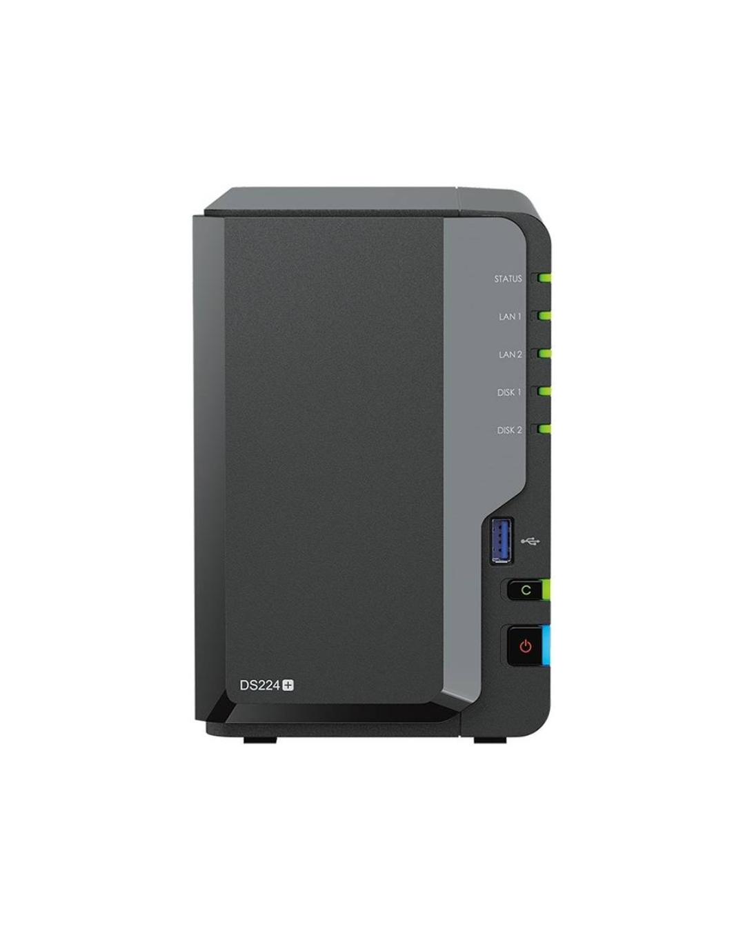 Synology DiskStation DS224+ 2-Bay NAS Enclosure, Intel Celeron J4125 4-core 2.0 Base, 2GB RAM, 3.5" HDD & 2.5" SSD Compatible, 2x RJ-45 1GbE LAN & 2x