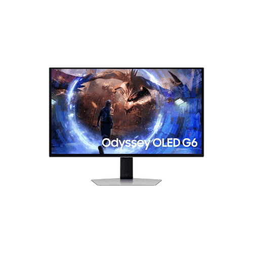 SAMSUNG Odyssey OLED G6 LS27DG602SMXUE G60SD Gaming Monitor 27 Inch QHD OLED Display 360Hz Refresh Rate 0.03ms GtG Response Time AMD FreeSync Premium Pro Technology Silver