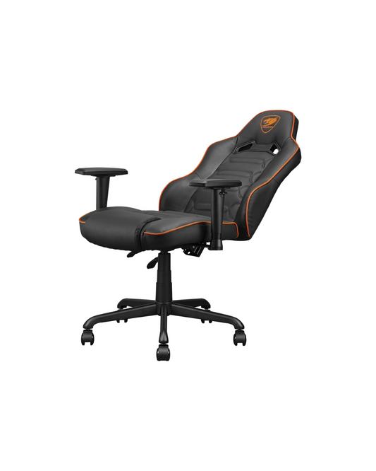 COUGAR Fusion S Ergonomic Gaming Chair, PVC Faux Leather, Metal 5-Star Base, , Built-in 3D Curved Lumbar Support, Adjustable Armrest, Class 4 Gas Lift Cylinder, 120 kg, Orange/Black | 3MFSLORB.0001