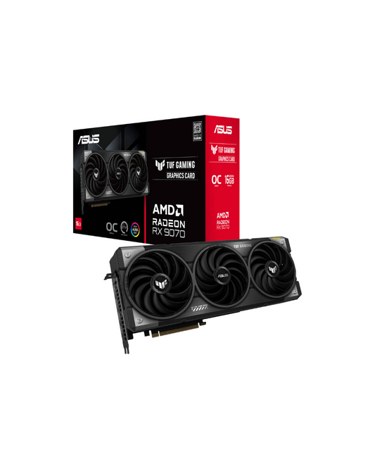 ASUS TUF Gaming Radeon RX 9070 OC Edition 16GB GDDR6 Gaming Graphics Card (PCIe 5.0, 16GB GDDR6, HDMI/DP 2.1, 3.125-slot, military-grade components,